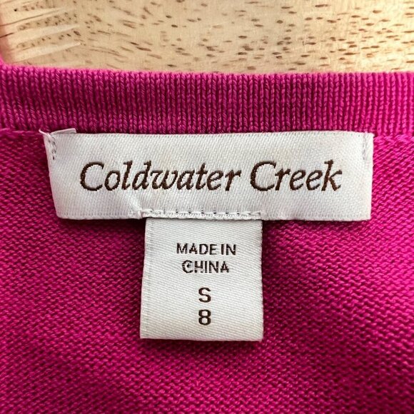 Coldwater Creek Womens 3/4 Sleeve Button Up Cardigan Pink Small - Picture 7 of 8